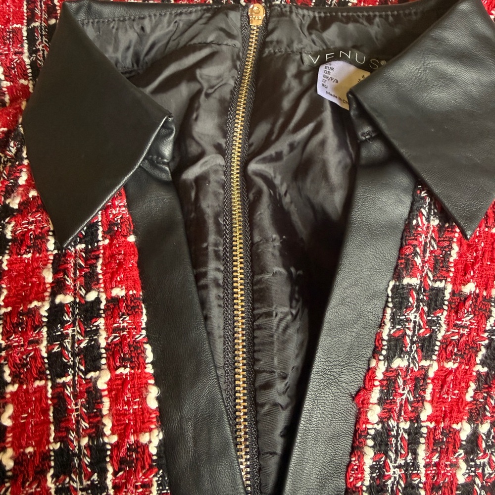 VENUS Women's Red and Black Plaid Mini Dress - Picture 6 of 8